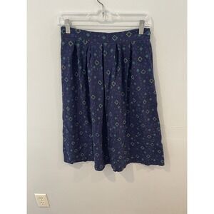 Vintage 90s Diversity Pleated Skirt Women's Size Petite Blue Made In USA